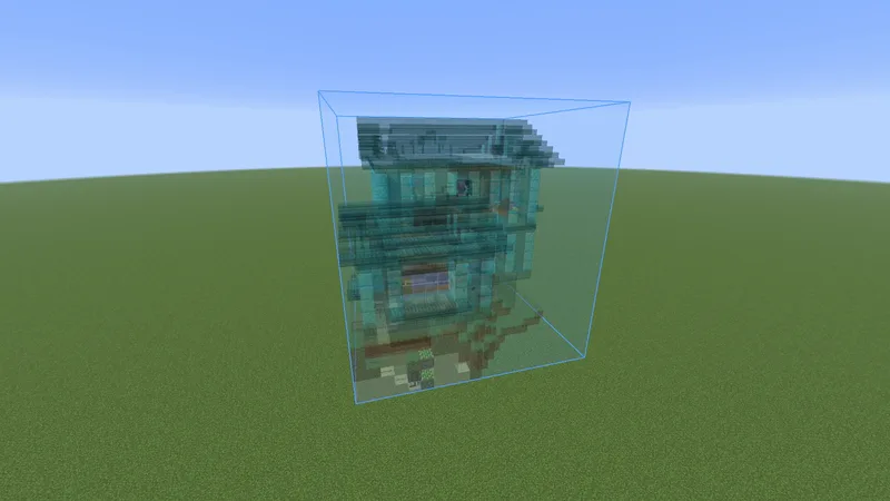 A house shown as a ghost, pasted into the world, undone and pasted again