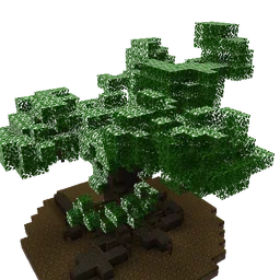 A generated dark oak tree